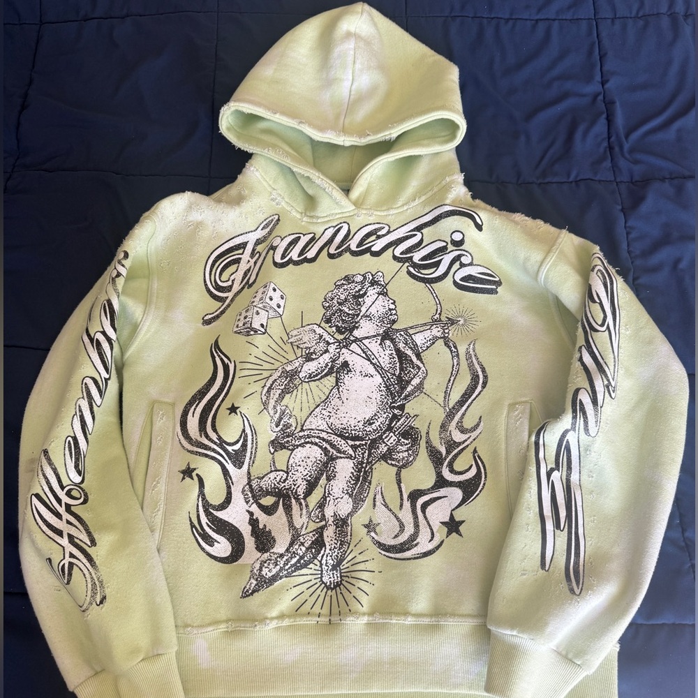 Green Distressed Graphic Franchise Hoodie